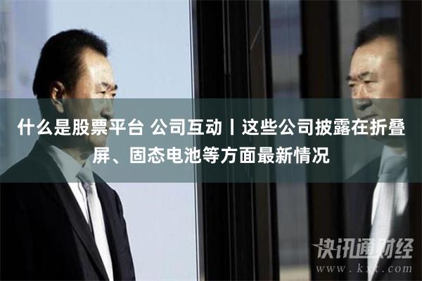 什么是股票平台 公司互动丨这些公司披露在折叠屏、固态电池等方面最新情况