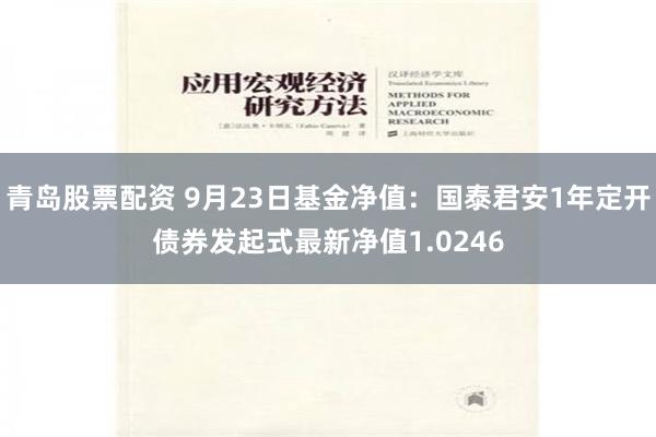 青岛股票配资 9月23日基金净值：国泰君安1年定开债券发起式最新净值1.0246