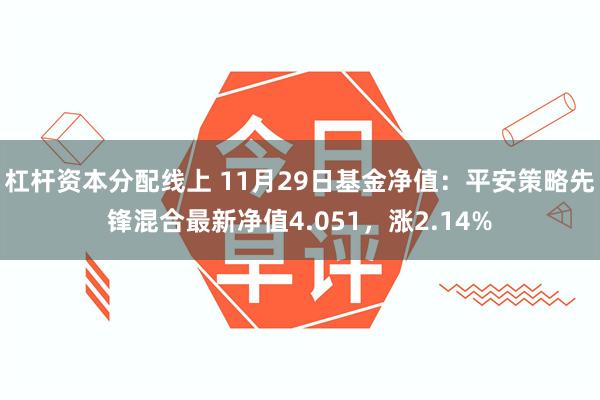 杠杆资本分配线上 11月29日基金净值：平安策略先锋混合最新净值4.051，涨2.14%